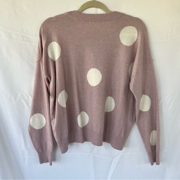 T TAHARI Long Sleeve Crewneck Pullover Sweater in Blush/Ivory Women's Sz Medium - Picture 4 of 6